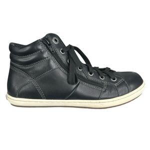 Taos Women’s Union Black Leather Side Zip Sneakers Size US 8